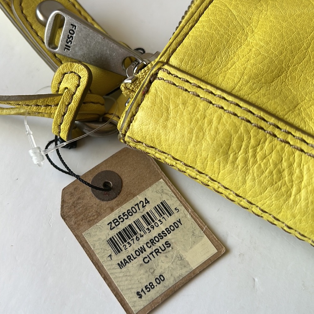 Fossil Marlow Crossbody Bag Leather Citrus Shoulder Bag New - Picture 15 of 16